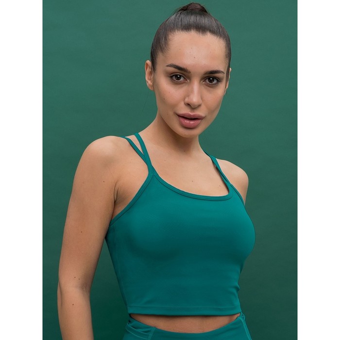 Топ спортивный женский, размер XL, цвет изумрудный топ спортивный женский размер xl цвет зелёный