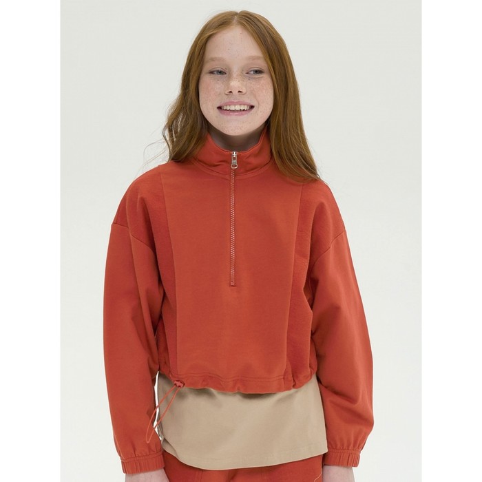 

Толстовка для девочек, рост 128 см, цвет терракотовый