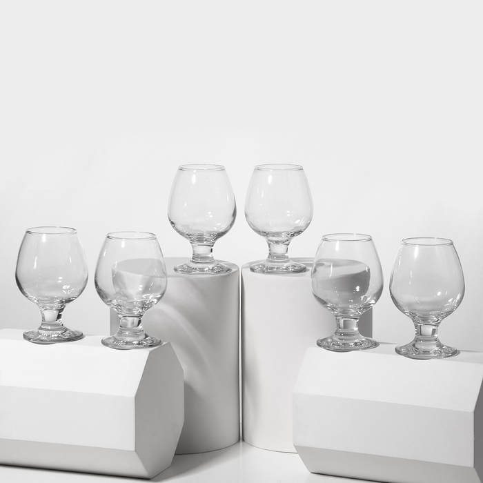 Набор стеклянных бокалов для коньяка Bistro, 265 мл, 6 шт набор стеклянных бокалов для коньяка домино 410 мл 4 шт