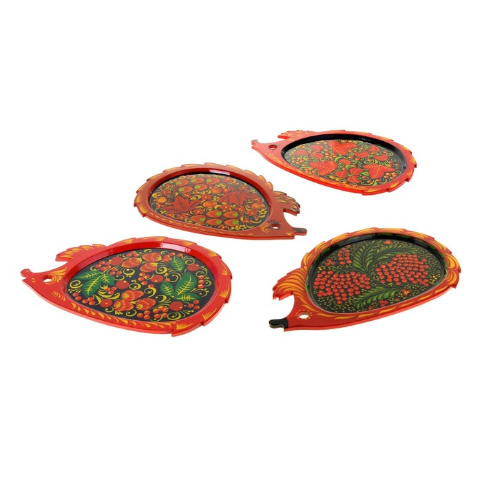 Сухарница «Ёжик», хохлома, микс, 19 х 28 см