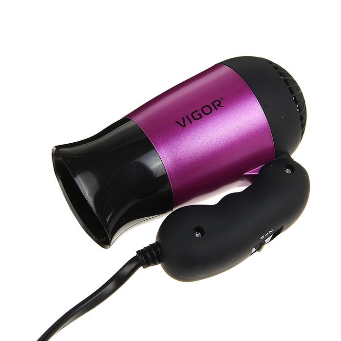 Фен для волос Vigor HX-8056, 500 Вт, 2 скорости, 2 температурных режима, складная ручка
