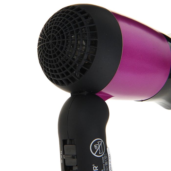 Фен для волос Vigor HX-8056, 500 Вт, 2 скорости, 2 температурных режима, складная ручка