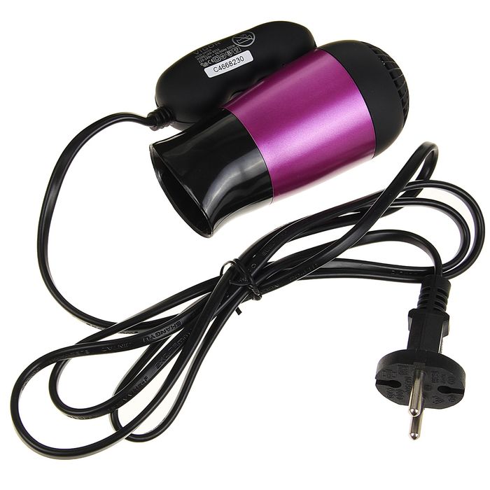 Фен для волос Vigor HX-8056, 500 Вт, 2 скорости, 2 температурных режима, складная ручка