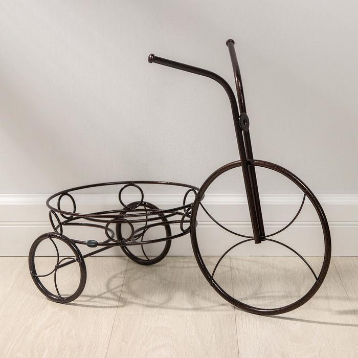 Подставка для цветов d=23,5 см "Велосипед", цвет медный антик