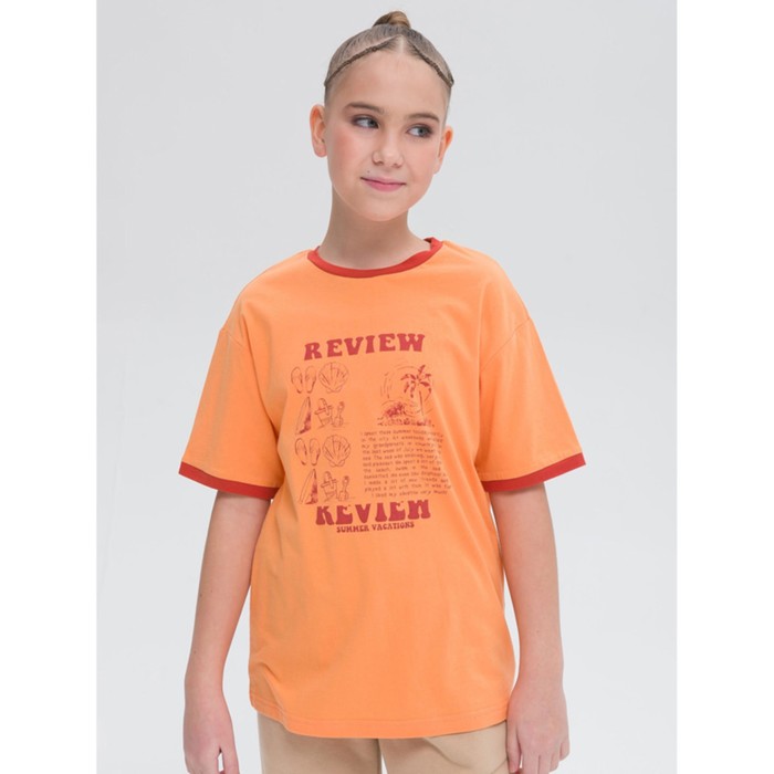 Футболка для девочек, рост 158 см, цвет оранжевый футболка для девочек рост 158 см цвет пудра