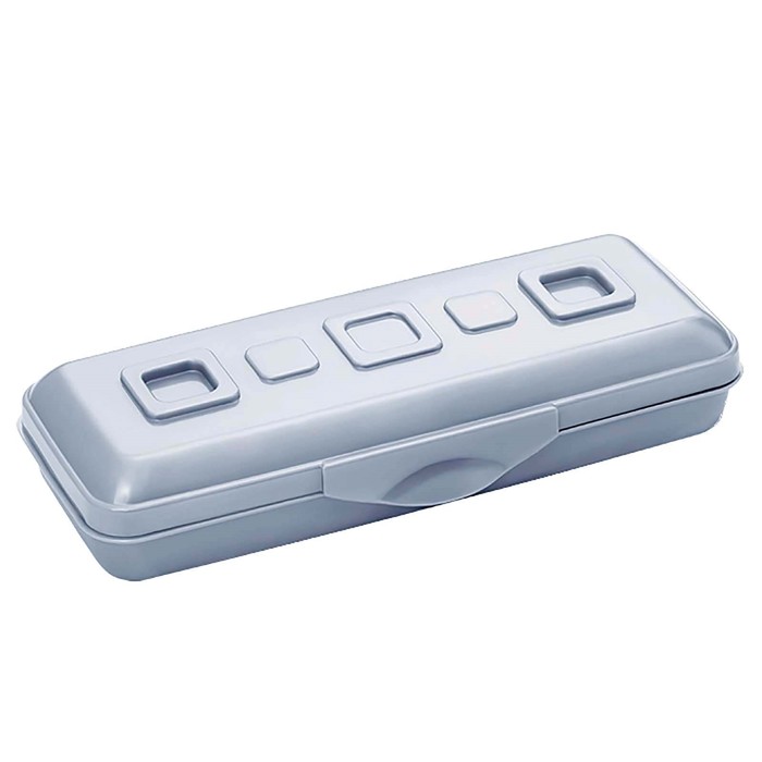 Пенал пластиковый футляр 90х210х40 мм "Премиум", серый жемчуг