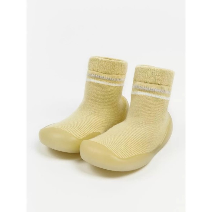 Ботиночки-носочки детские First Step Animals с дышащей подошвой, размер 21, цвет жёлтый