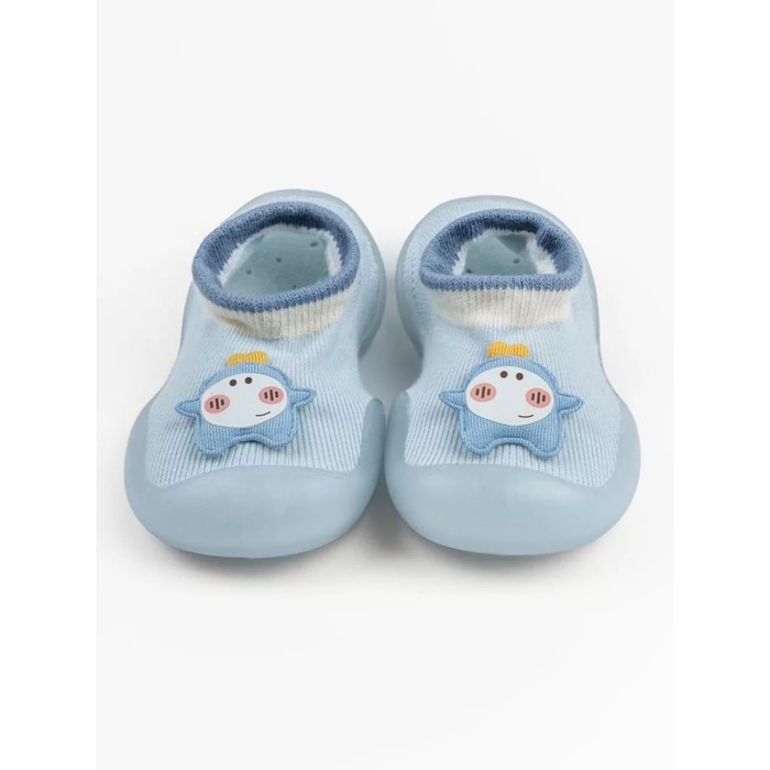 Ботиночки-носочки детские First Step Pure Star с дышащей подошвой, размер 23, цвет голубой