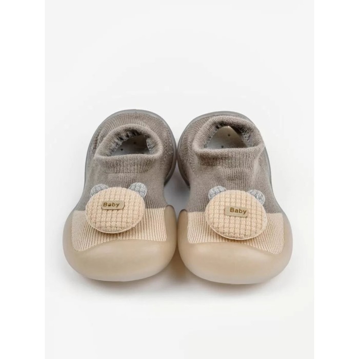 Ботиночки-носочки детские First Step Pure Toys с дышащей подошвой, размер 21, цвет бежевый