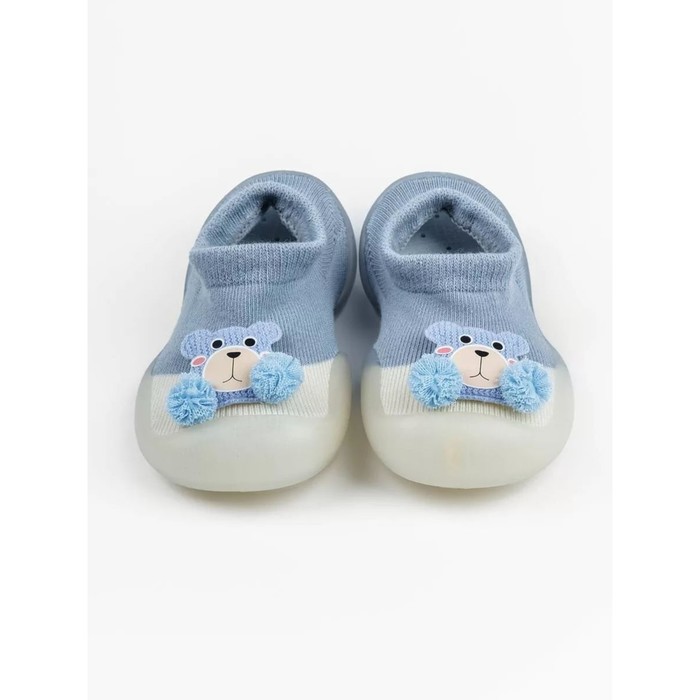 Ботиночки-носочки детские First Step Pure Toys с дышащей подошвой, размер 23, цвет голубой