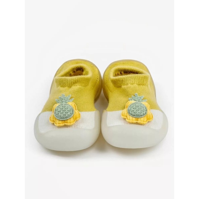 Ботиночки-носочки детские First Step Pure Toys с дышащей подошвой, размер 22, цвет жёлтый