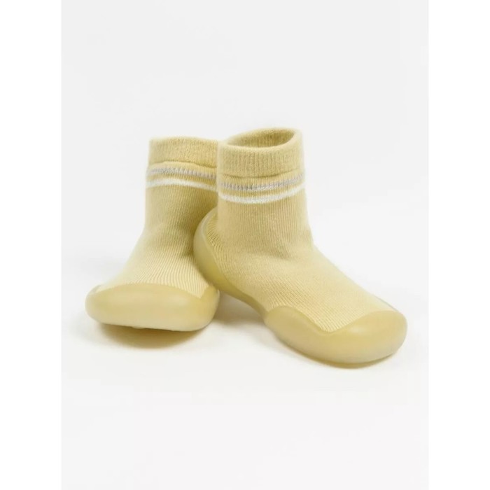 Ботиночки-носочки детские First Step с дышащей подошвой, размер 23, цвет жёлтый