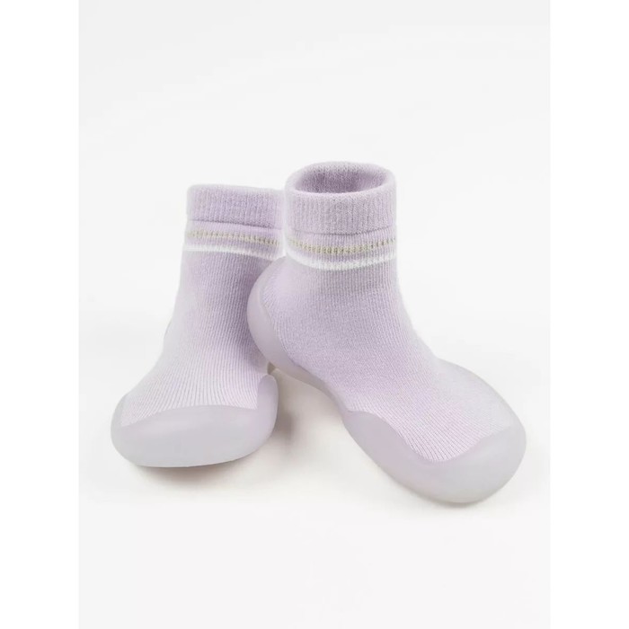 Ботиночки-носочки детские First Step с дышащей подошвой, размер 23, цвет лавандовый