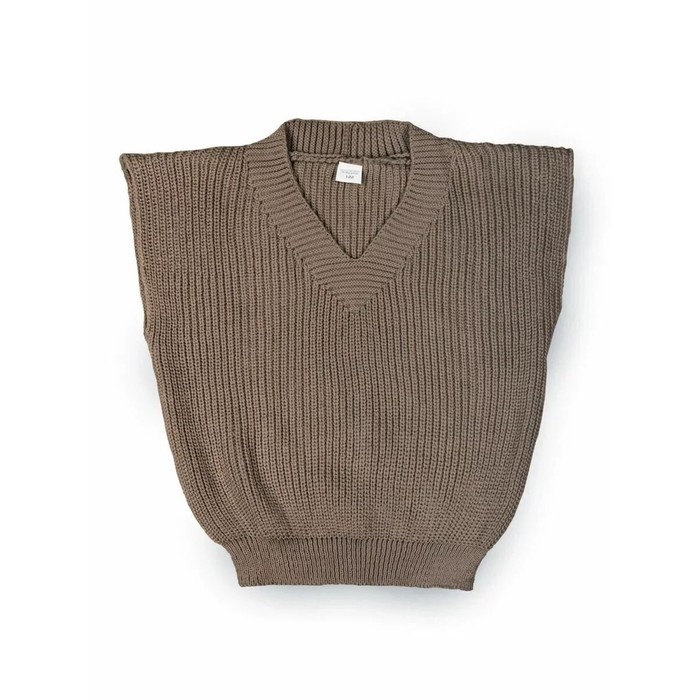 свитер для девочки knit рост 122 см цвет бежевый Жилет для девочки Knit, рост 122 см, цвет бежевый