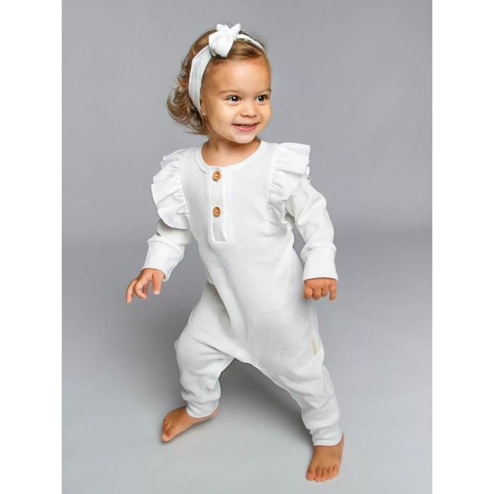 Комбинезон детский с рюшами Fashion, рост 74 см, цвет молочный комбинезон детский fashion рост 74 см цвет молочный