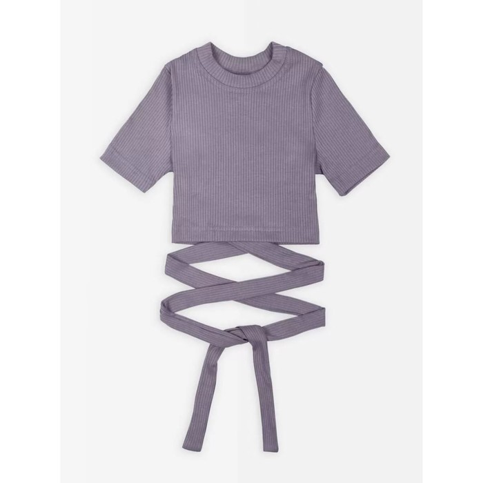 Топ для девочки с короткими рукавами на завязках Generation, рост 128 см, цвет фиолетовый