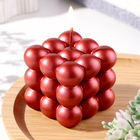 Свеча фигурная "Баблс" большой куб, 5х5х5 см, красный