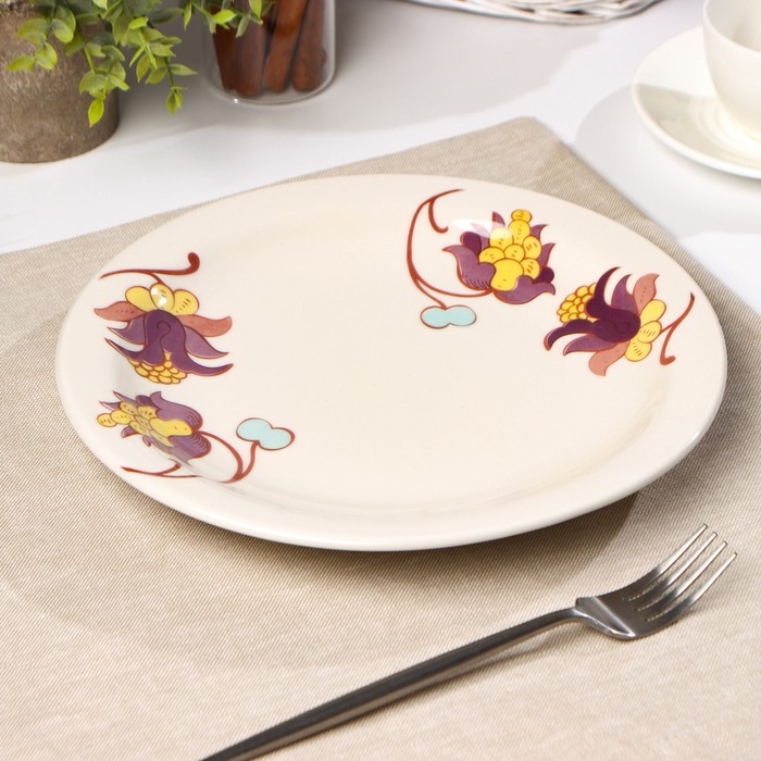 Тарелка обеденная «Мили», d=26 см, бежевая, керамика тарелка обеденная shadow 26 5 см керамика