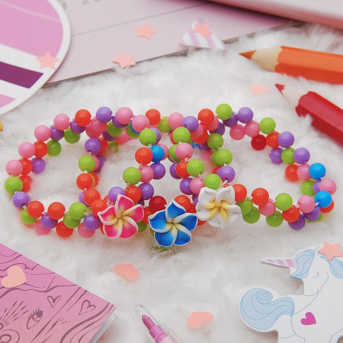 Браслет детский "Выбражулька" цветок лилии, цвет МИКС