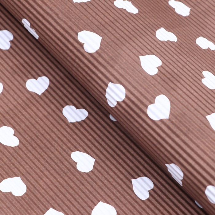 Бумага гофрированная в листах "Сердца",кофейная,49,5х37 см 9556969