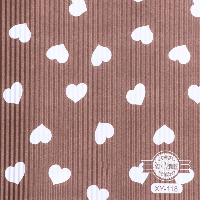 Бумага гофрированная в листах "Сердца",кофейная,49,5х37 см 9556969