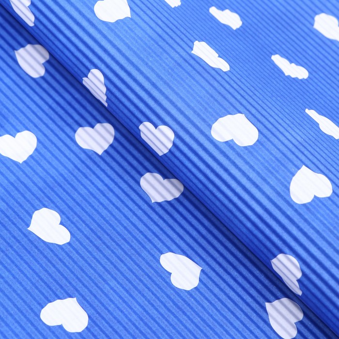 Бумага гофрированная в листах "Сердца",синяя,49,5х37 см 9556970