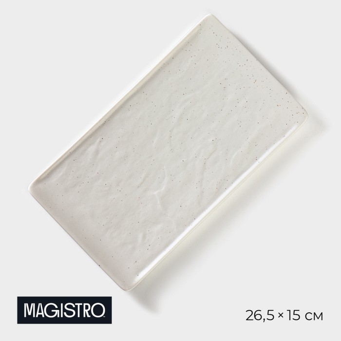 блюдо фарфоровое для подачи мрамор 44 8×14 8×0 8 см цвет белый Блюдо фарфоровое для подачи Magistro Slate, 26,5×15 см, цвет белый