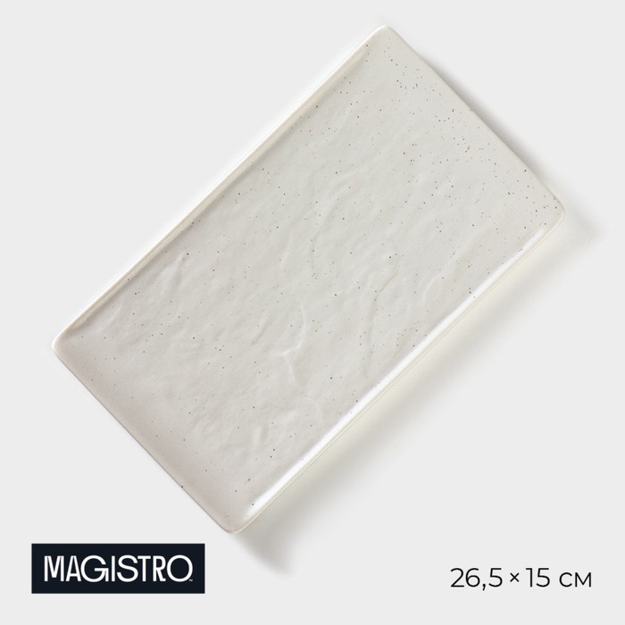 

Блюдо фарфоровое для подачи Magistro Slate, 26,5×15 см, цвет белый