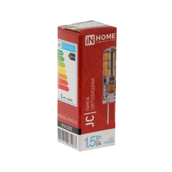 

Лампа светодиодная IN HOME LED-JC, 1.5 Вт, 12 В, G4, 6500 К, 150 Лм