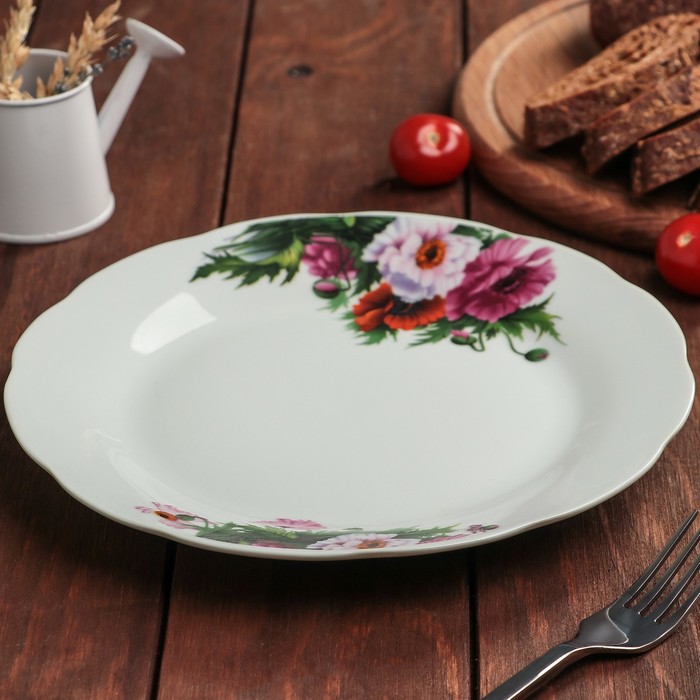 Тарелка обеденная 23 см "Маки"