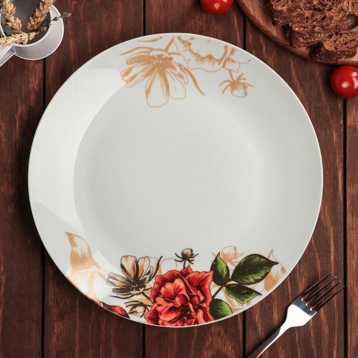 Тарелка обеденная 26 см "Красный цветок"