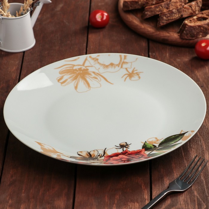 Тарелка обеденная 26 см "Красный цветок"