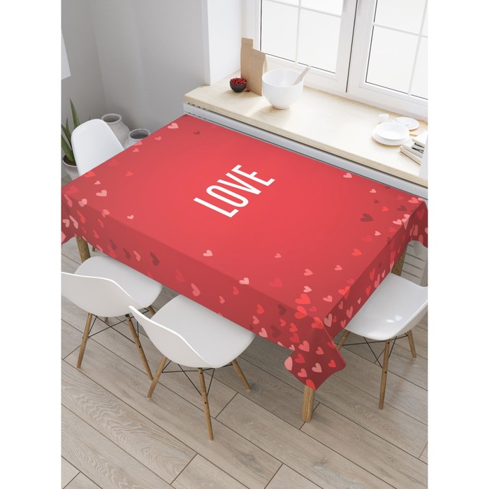 Скатерть на стол «Любовь», прямоугольная, сатен, размер 145х180 см скатерть на стол прерывистый ромб прямоугольная сатен размер 145х180 см