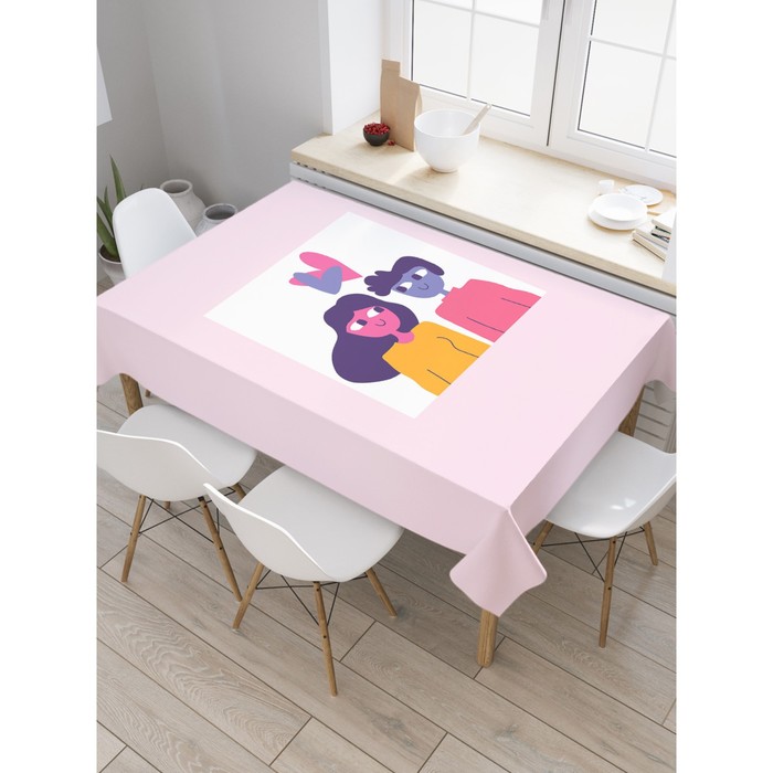Скатерть на стол «Влюбленные», прямоугольная, сатен, размер 145х180 см скатерть на стол прерывистый ромб прямоугольная сатен размер 145х180 см