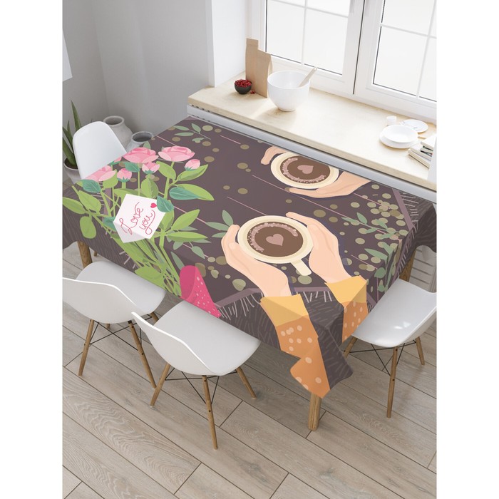 Скатерть на стол «Свидание», прямоугольная, оксфорд, размер 120х145 см скатерть на стол орхидеи прямоугольная оксфорд размер 120х145 см