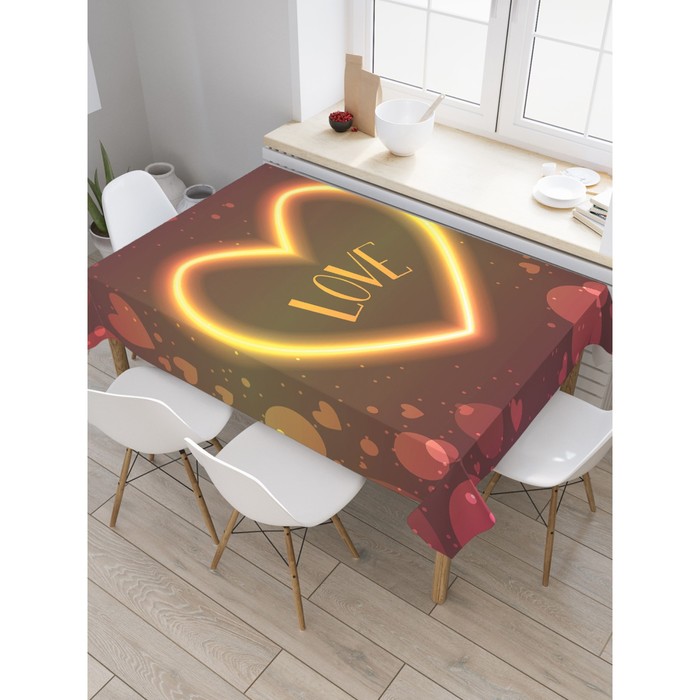 Скатерть на стол «Love», прямоугольная, оксфорд, размер 145х180 см