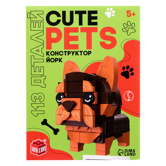 Конструктор Cute pets, Йорк, 113 деталей