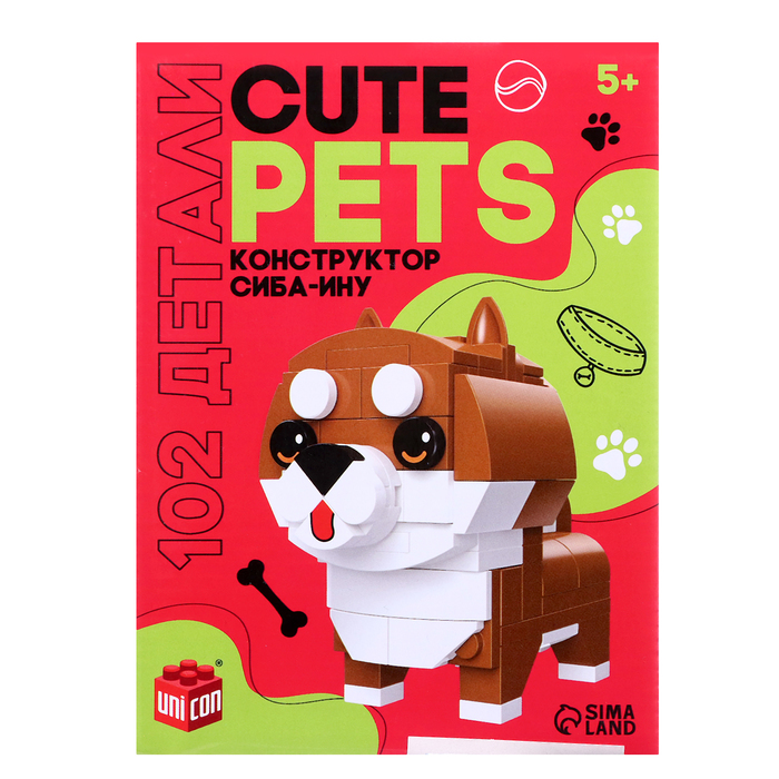 Конструктор Cute pets, Сиба-Ину, 102 детали