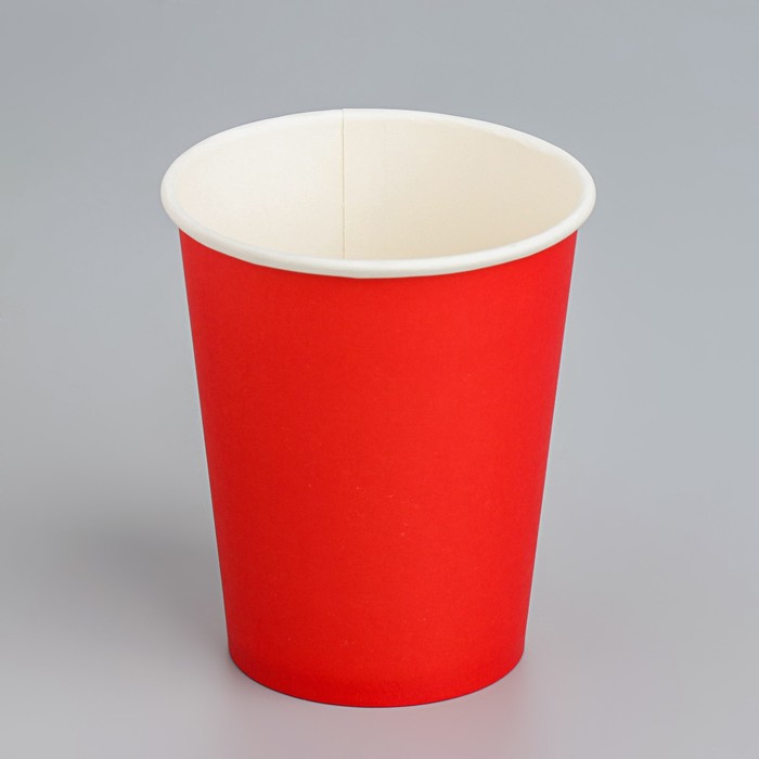 Стакан бумажный Красный 250 мл, диаметр 80 мм стакан бумажный крафт 250 мл диаметр 80 мм