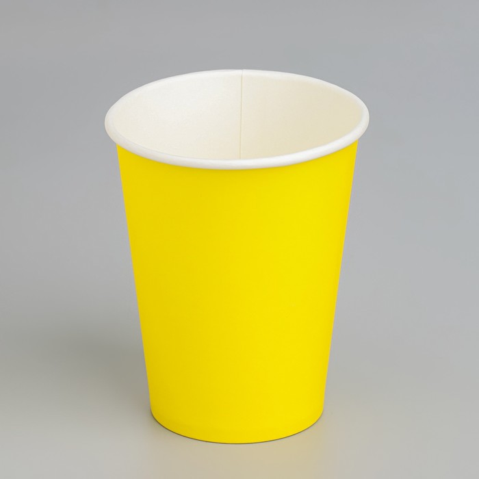 Стакан бумажный Желтый 350 мл, диаметр 90 мм стакан бумажный крафт 350 мл d 9 см