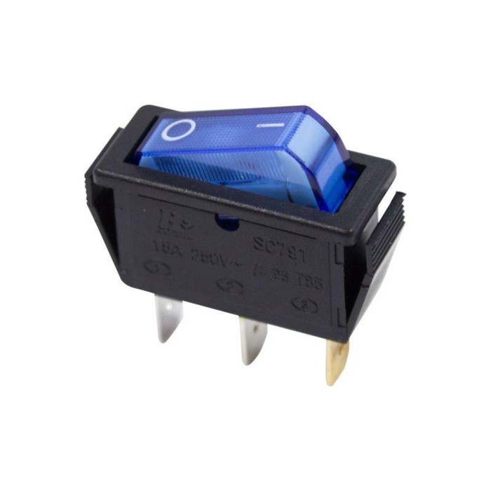 Клавишный выключатель Rexant 36-2211, 250 В, 15 А, ON-OFF, 3с, синий, с подсветкой цена и фото