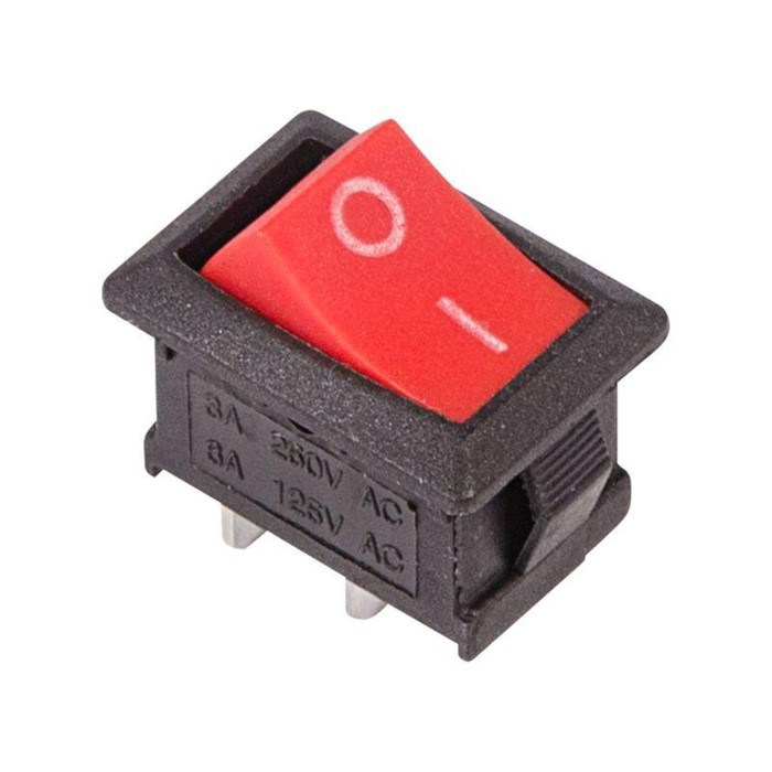 Клавишный выключатель Rexant 36-2111, 250 В, 6 А, ON-OFF, 2с, красный цена и фото