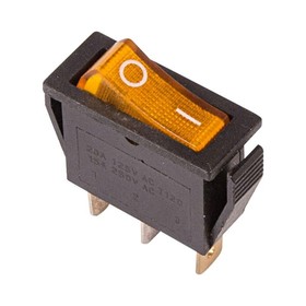 Клавишный выключатель Rexant 36-2212, 250 В, 15 А, ON-OFF,3с, желтый, с подсветкой Ош