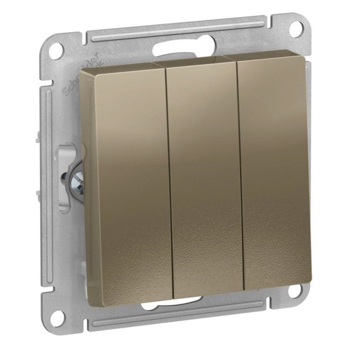 

Выключатель SchE ATN000531 AtlasDesign, СП, 10А, 3 клавиши, цвет шампань