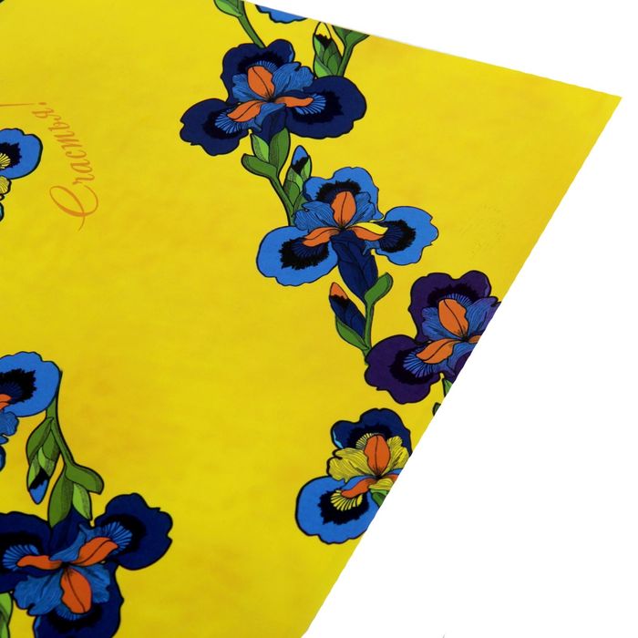 Бумага упаковочная глянцевая "Ирисы", 70х100 см, 80 г/м2