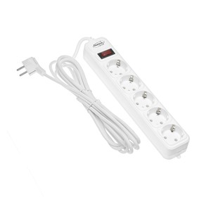 

Сетевой фильтр Luazon Lighting, 5 розеток, 5 м, 2200 Вт, 3 х 0.75 мм2, 10 А, 220 В, белый 445