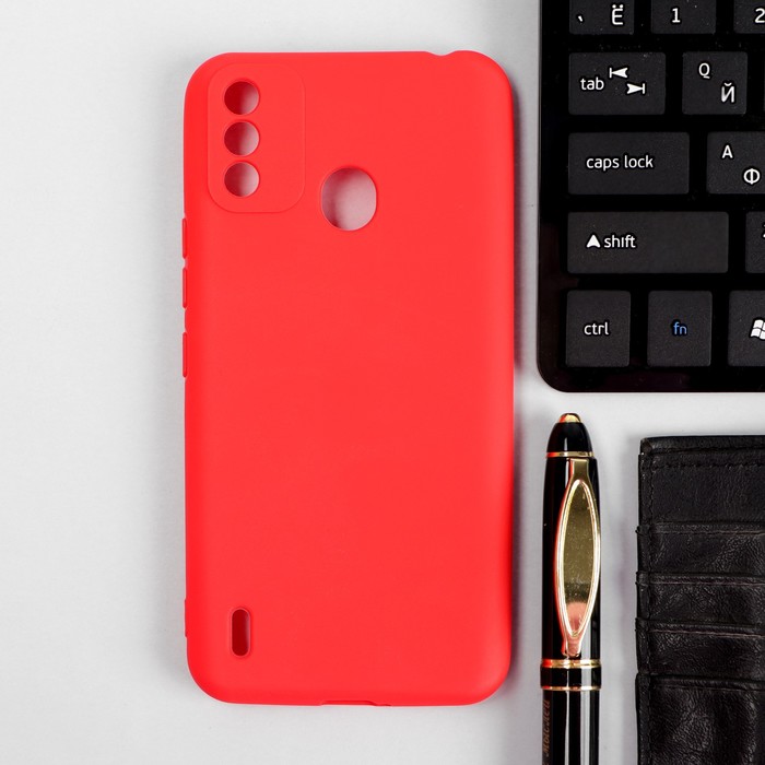 цена Чехол Red Line Ultimate, для телефона Itel A48, силиконовый, красный
