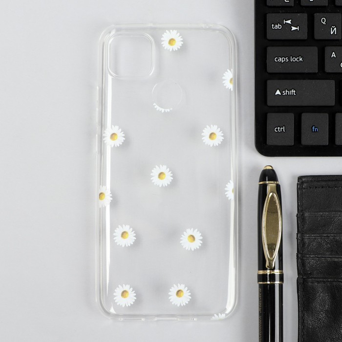 

Чехол iBox Art, для телефона Xiaomi Redmi 9C, силиконовый, прозрачный, ромашка