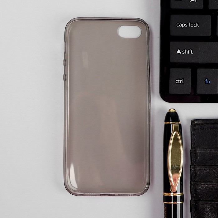 

Чехол iBox Crystal, для телефона iPhone 5/5S/SE, силиконовый, серый