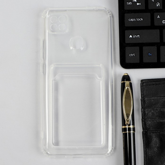 Чехол iBox Crystal, для телефона Xiaomi Redmi 9C, силиконовый, кардхолдер, прозрачный чехол ibox crystal для телефона xiaomi mi 10t 10t pro силиконовый прозрачный